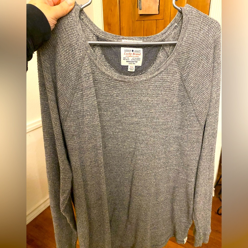 Lucky Brand 2X Grey Lived In Thermal Shirt
